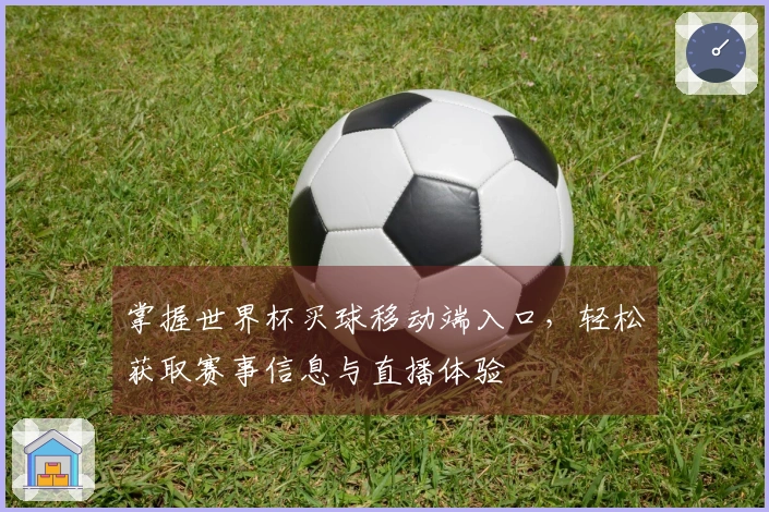 掌握世界杯买球移动端入口，轻松获取赛事信息与直播体验